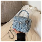 Fashion Denim Stitching Square Crossbody Bag - Image 6