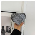 Fashion Sequin Mini Heart Chain Crossbody Bag - Image 6