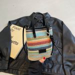 Wholesale Women Fashion Vacation Contrast Color Straw Woven Mobile Phone Crossbody Bag - Image 5