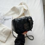 Wholesale Women Casual Simple Solid Color Embroidery Chain Crossbody Bag - Image 5