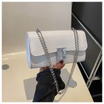 Women Fashion Simple Solid Color Rectangle Chain Crossbody Bag - Image 6