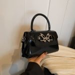 Wholesale Women Fashion Solid Color Butterfly Buckle Square Crossbody Bag - Image 6