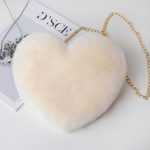 Wholesale Women Fashion Cute Heart Shaped Solid Color Plush Crossbody Bag - Image 7