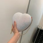 Wholesale Women Fashion Creative Thin Flash Heart Shape Chain Crossbody Bag - Image 6