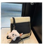 Wholesale Women Fashion Cute Lamb Fur Plush Pendant Crossbody Bag - Image 5