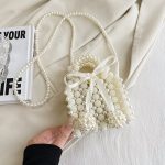 Wholesale Women Fashion Cute Small Handmade Pearl Square Crossbody Bag - Image 6