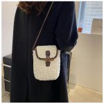Wholesale Autumn Winter Women Fashion Cute Lamb Plush Crossbody Phone Bag - Image 6