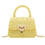 Women Fashion Solid Color Mini Lock Chain Crossbody Bag - Image 6