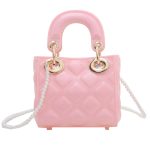 Wholesale Women Fashion Mini Diamond Pvc Square Pearl Chain Crossbody Bag - Image 5