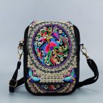 Wholesale Women Bohemian Ethnic Floral Embroidered Design Crossbody Zip Bag - Image 7