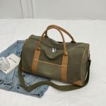 Wholesale Men Leisure Sports Basic Retro Large Capacity Canvas Duffle Bag - Image 7