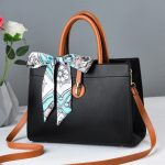 Women Fashion Solid Color Ribbon Large Capacity Handbag - Image 4