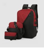 Wholesale 3 In 1 Casual Design Color Blocking Canvas Backpack - Image 5