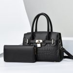 Wholesale Women Fashion Casual Solid Color Bag Stone Pattern Large Capacityhandbag Set - Image 4