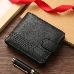 Men'S Fashion Solid Color Pu Leather Short Zipper Buckle Wallet - Image 6