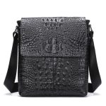 Men'S Fashion Casual Leather Crocodile Pattern Crossbody Bag - Image 4