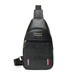 Wholesale Men Fashion Casual Business PU Letter Zipper Chest Bag - Image 6