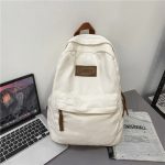 Wholesale Canvas Neutral Casual Design Solid Color Large Capacity Backpack - Image 6