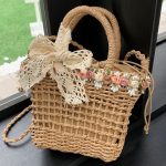 Wholesale Women Fashion Casual Vacation Straw Woven Beach Handbag - Image 6