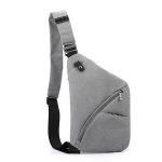 Men Casual Sports Solid Color Oxford Chest Bag - Image 6