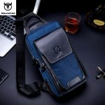 Wholesale Men Vintage Zipper Buckle Design Multi Pocket Business Leather Chest Bag - Image 6