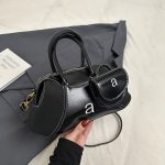 Wholesale Women Casual Simple Solid Color Splicing With Pendant Handbag - Image 5