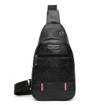 Wholesale Men Fashion Casual Commuter PU Double Layer Chest Bag - Image 6