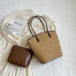 Wholesale Women Fashion Casual Large Capacity Straw Woven Tote Bag Set - Image 5