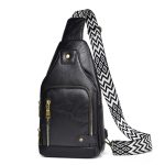 Wholesale Men Casual Vintage Commuter Zipper PU Chest Bag - Image 7