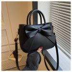 Women Fashion Casual Solid Color Bowknot Square Handbag - Image 5