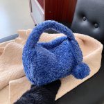 Wholesale Women Fashion Cute Solid Color Fluffy Plush Handbag - Image 3
