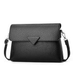 Wholesale Women Fashion Casual Simple Solid Color Litchi Patterned Handbag - Image 6