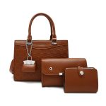 Wholesale Women Fashion Casual Solid Color Bag Large Capacity Handbag Three-Piece Set - Image 6