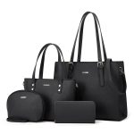 Wholesale Women Fashion Casual Solid Color Bag 4-Piece Set Handbag - Image 4