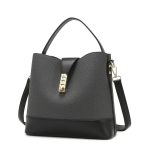 Wholesale Women Fashion Simple Solid Color Bucket Handbag