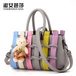 Wholesale Fashionable Color-Contrast Stitching Large-Capacity Handbag - Image 2