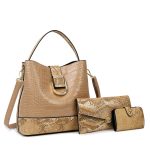 Wholesale Women Fashion Crocodile Print Large Capacity Handbag Sets - Image 6