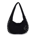Wholesale Women Fashion Solid Color Rivet Large Capacity Shoulder Bag - Image 6