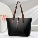 Wholesale Women Fashion Casual Solid Color Large Capacity Tote Bag - Image 5