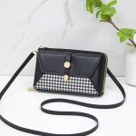 Wholesale Women Fashion Casual Houndstooth Double Zipper Shoulder Bag - Image 6