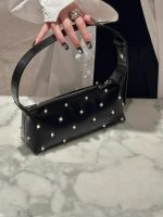 Wholesale Women Fashion Elegant Pearl Decorative Baguette Shoulder Bag - Image 4