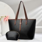 Wholesale Women Fashion Casual Solid Color Large Capacity Tote Bag Set - Image 5