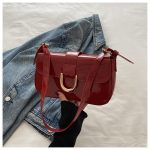 Wholesale Women Fashion Retro Solid Color Bright Leather Shoulder Bag - Image 4