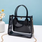 Wholesale Women Fashion Casual Transparent Pvc With Leather Chain Shoulder Bag - Image 5