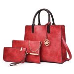 Wholesale Women Fashion Casual Solid Color Handbag Three-Piece Bag Set - Image 4