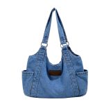 Wholesale Women Fashion Casual Large Capacity Denim Shoulder Bag - Image 6