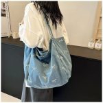 Wholesale Women Fashion Casual Large Capacity Denim Canvas Tote Bag - Image 3