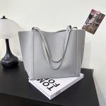 Wholesale Women Fashion Casual Simple Solid Color Large Capacity Tote Bag - Image 6