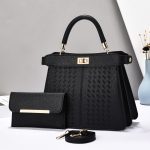 Women Fashion Simple Elegant Solid Color Large Capacity Handbag Two-Piece Bag Set - Image 3