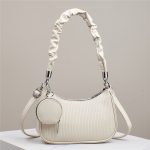 Wholesale Women Fashion Casual Autumn Solid Color Vertical Stripes Shoulder Bag - Image 6